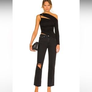 Revolve Superdown Pixie Asymmetrical Top in Black (small)